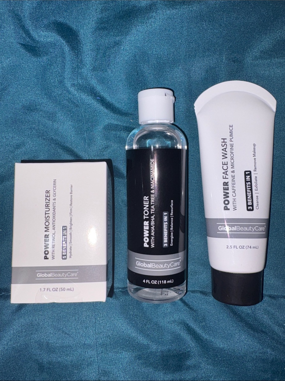 3 Piece Power Bundle - Toner (4oz), Moisturizer (1.7fl oz), & Face Wash (2.5oz)